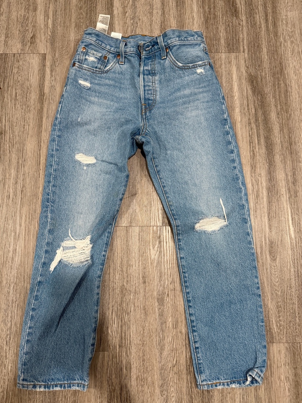 Levi's Light Blue Distressed High-Rise Jeans